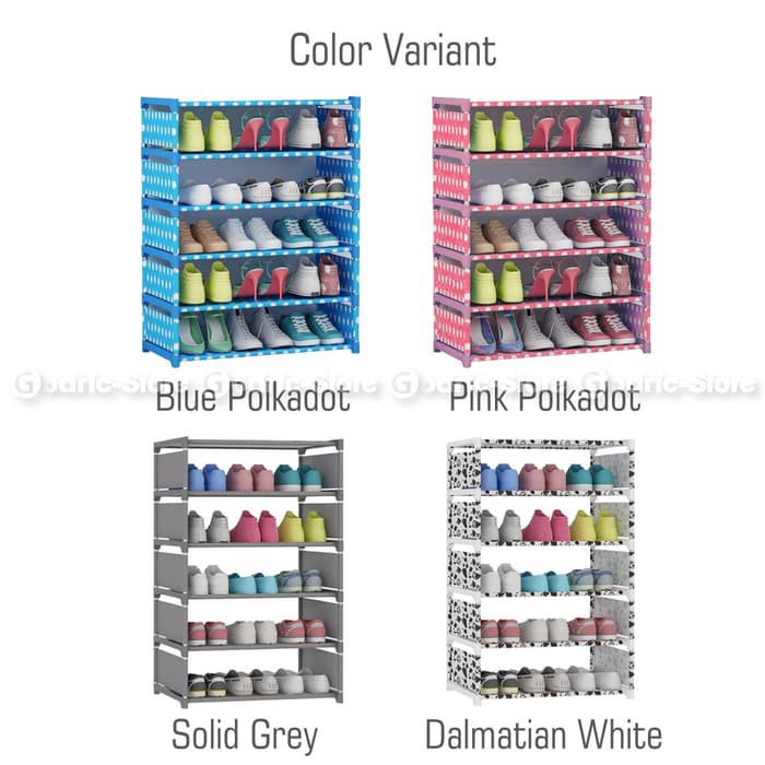 travelmate Rak Sepatu SIMPLY MODERN DIY 6 Layer 5 Susun Lemari 98 x 60 x 30 CM