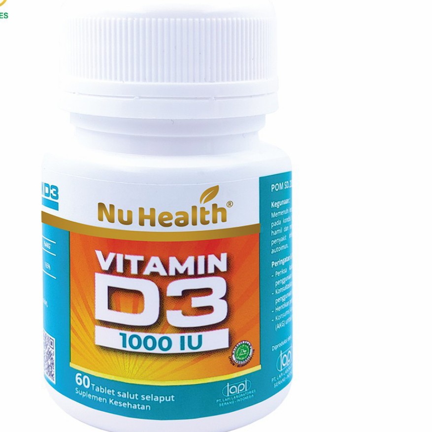 COD Nu Health Vitamin D3 1000 IU - Botol isi 60 Tablet-Suplemen Vitamin D