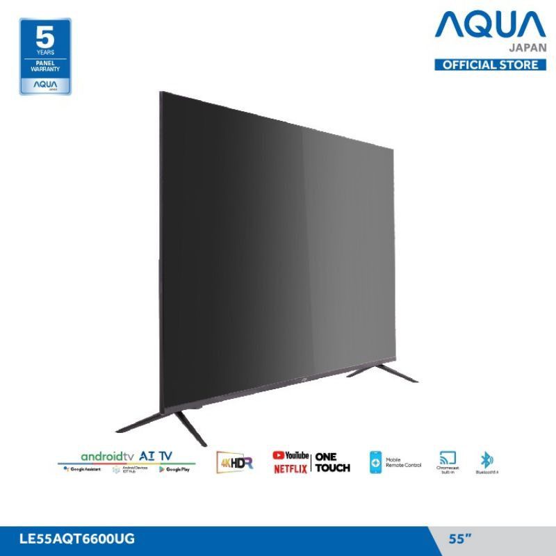 TV LED 55 inch AQUA LE55AQT6600UG Android TV 4K Resolution UHD