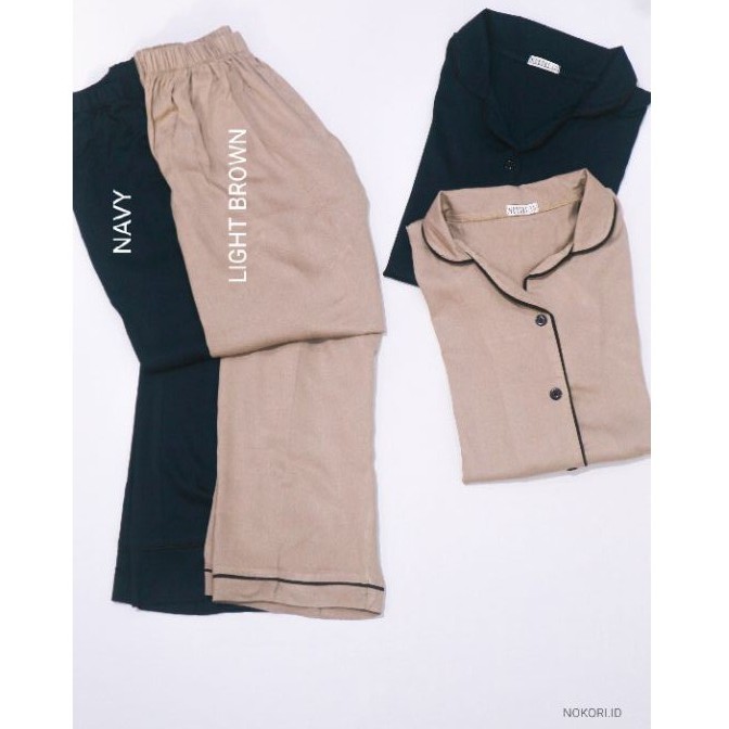 Yura Set Kemeja dan Celana Panjang Piyama Wanita Premium