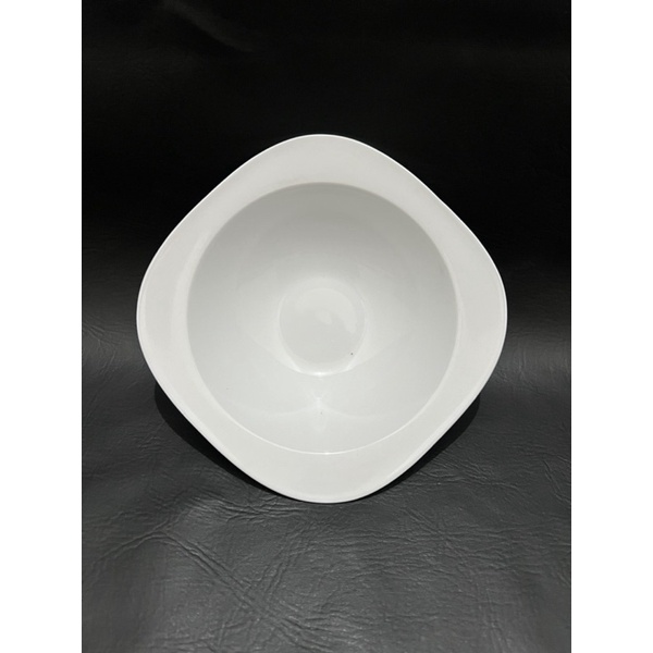 mangkok keramik polos kotak bulat 6inch