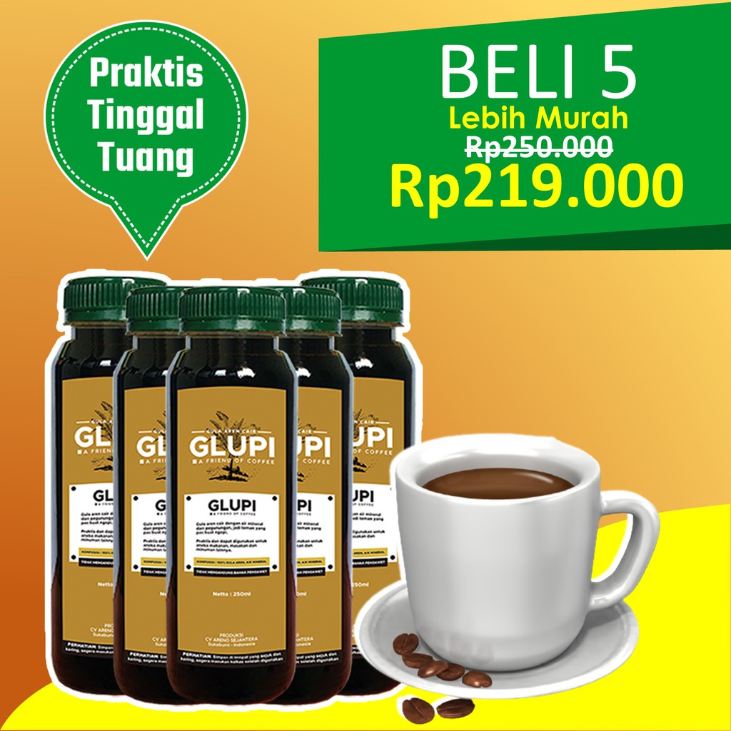 

[Paket 5 Botol Glupi] Brown Sugar Cair Gula Aren Kemasan Untuk Kopi