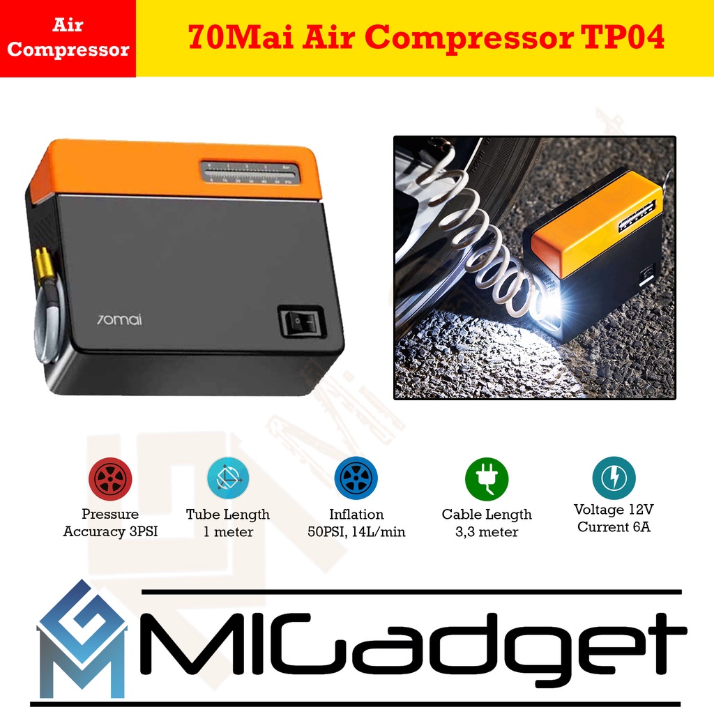 70mai Air Compressor Eco TP04 Portable Air Pompa Car Air Pump