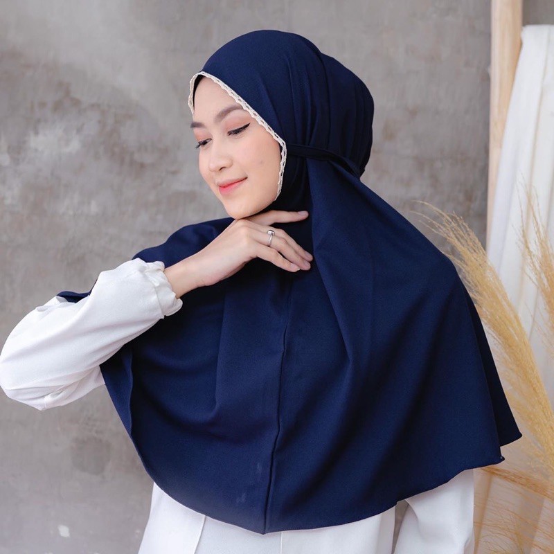 Jilbab Instan bergo Renda Diamond Size 75x85 cm