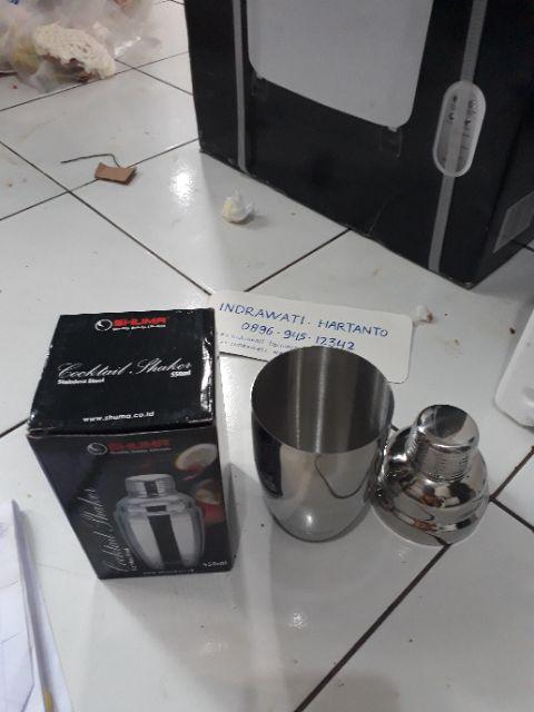 Shuma | Shaker Cocktail Pengocok Minuman Bar Barista | Stainless Steel 550 Ml | Free 5 Ebook