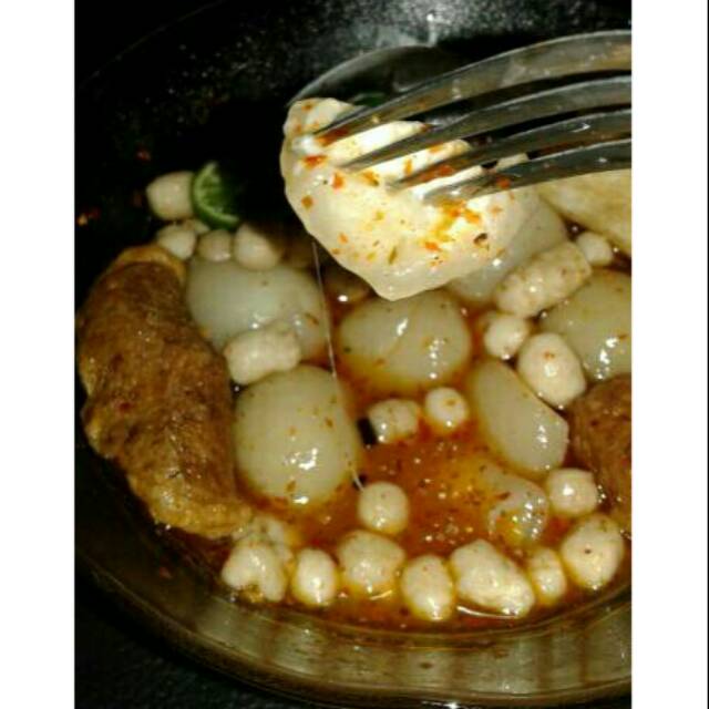 Baso aci isi keju & telur goreng
