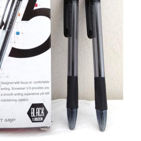 

➱ Pulpen Snowman V5 0.7 mm Lusin / Ball Pen 07 Cetek V 5 Hitam Biru Pak - Hitam ♂