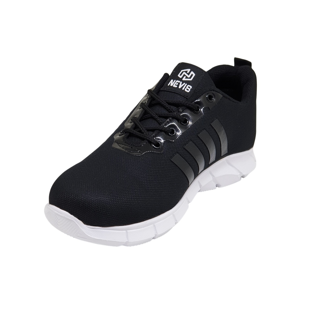 Sepatu Nevis Nvs 63 Original Full Black Hitam Sekolah Kerja Sneakers Casual Pria Wanita