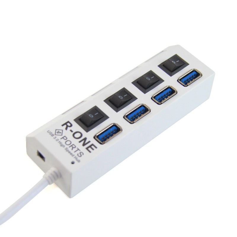 USB 3.0 HUB 4 port R-ONE with Switch Power ON OFF and LED indication