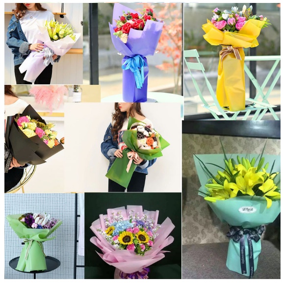 Flower Wrapping Matte Paper Transparent Cellophane Kertas Bungkus Bunga Hand Bouquet Korean KB30