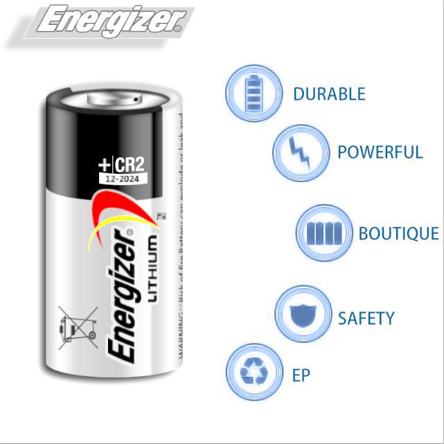 Energizer CR2 3V Baterai Lithium Kamera Pengintai Kamera Baterai