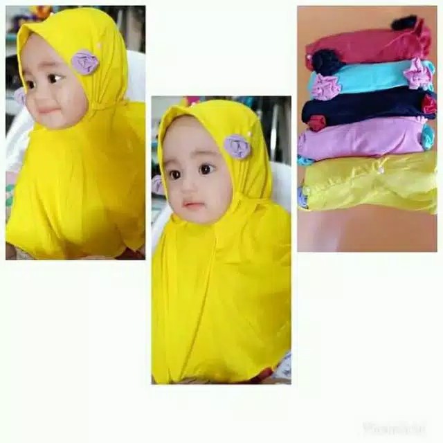 jilbab / anak / bayi / hijab /allsize 0-3 tahun/ SISI MARYAM 2 MAWAR / STOK