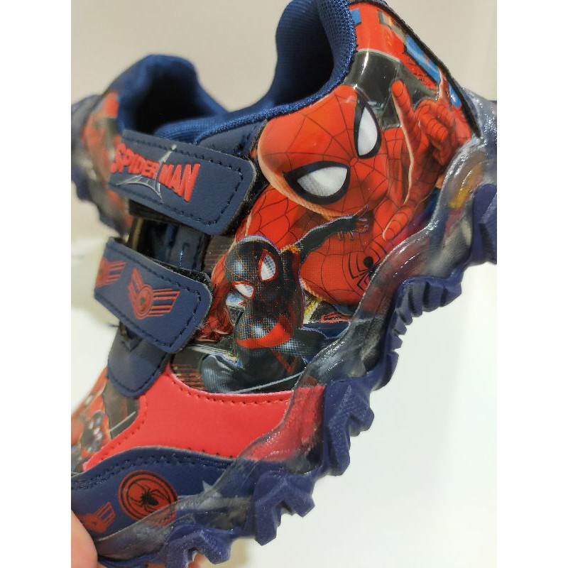 sepatu Spiderman anak led lampu import