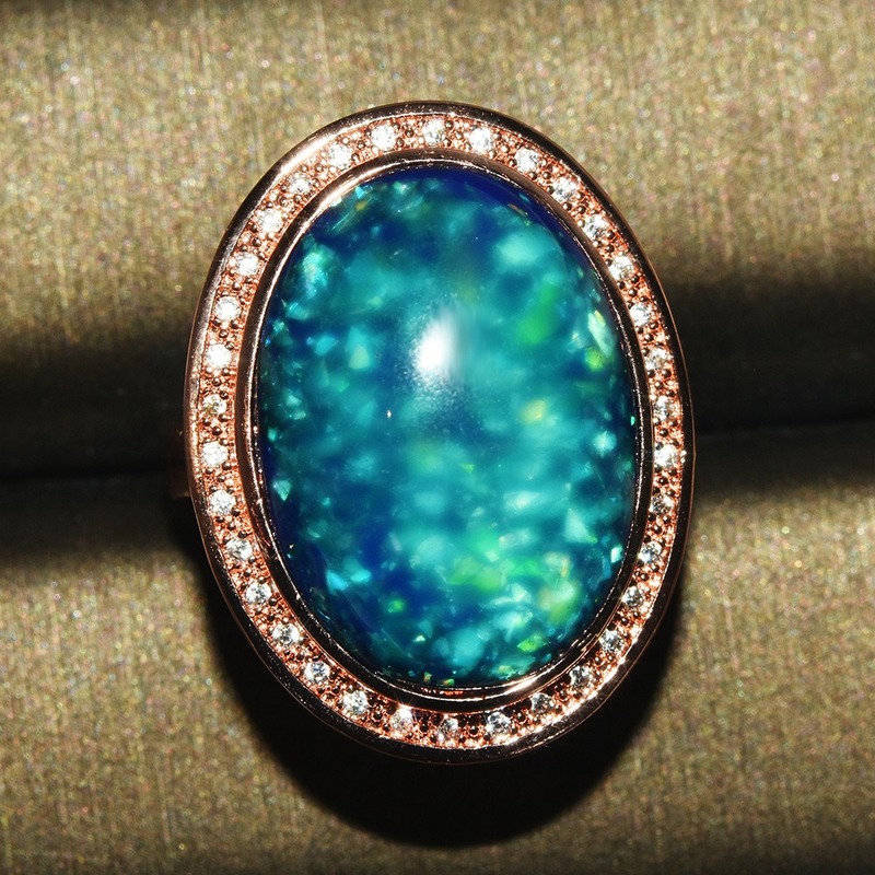 [Ready Stock]New Luxury Opal Ring Fashion Luxury