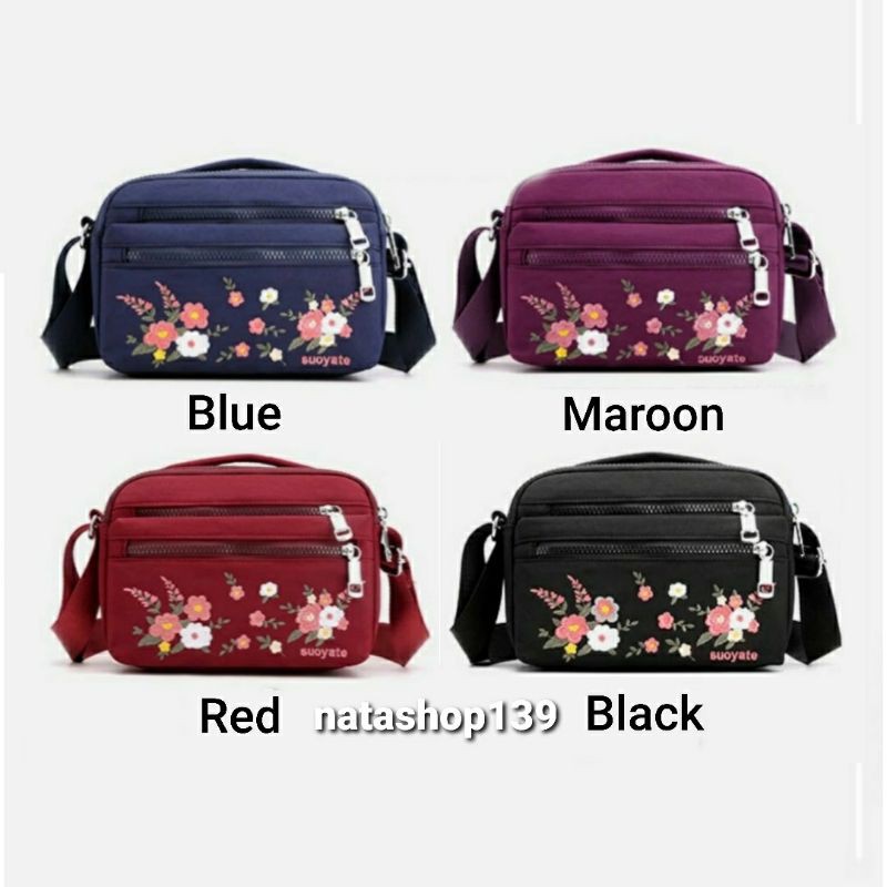 Hot Sale 2020 Fashion Tas Selempang Casual Small Flower Bordir Beautiful Bag Travel School Bag