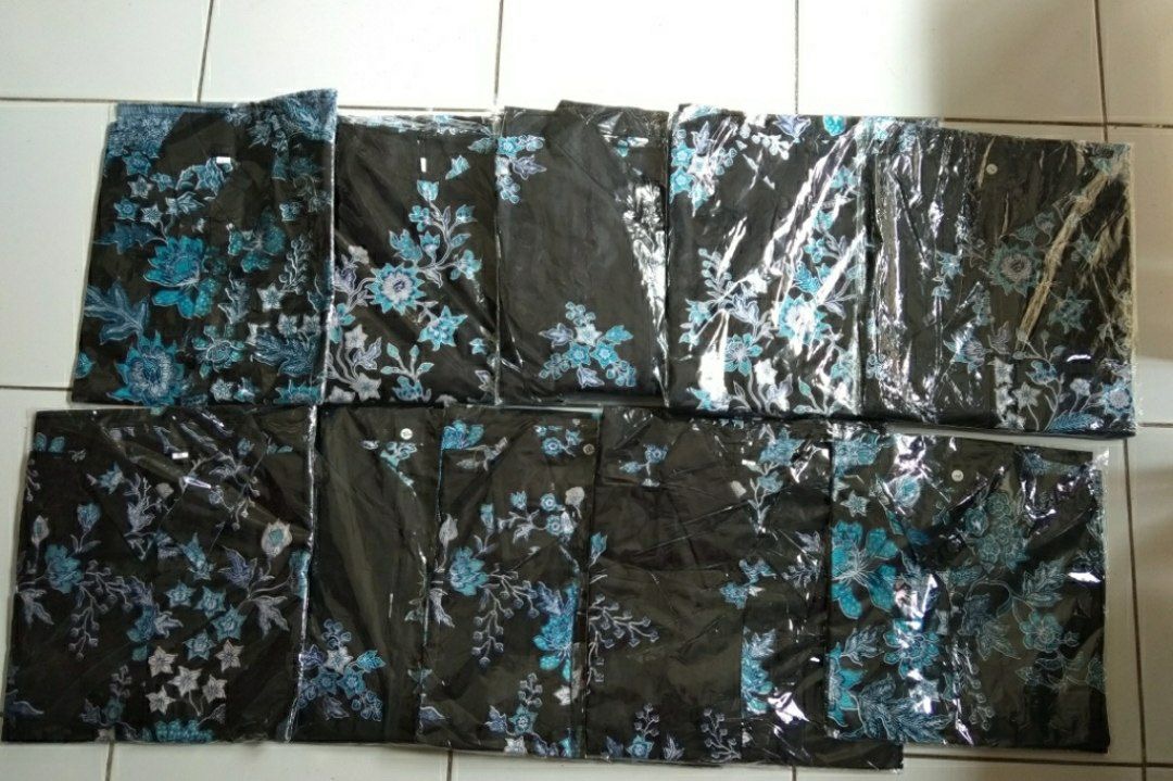 Batik Couple Keluarga Sania Ruffle Ori Ndoro Jowi Dnt Motif Cibulan Biru