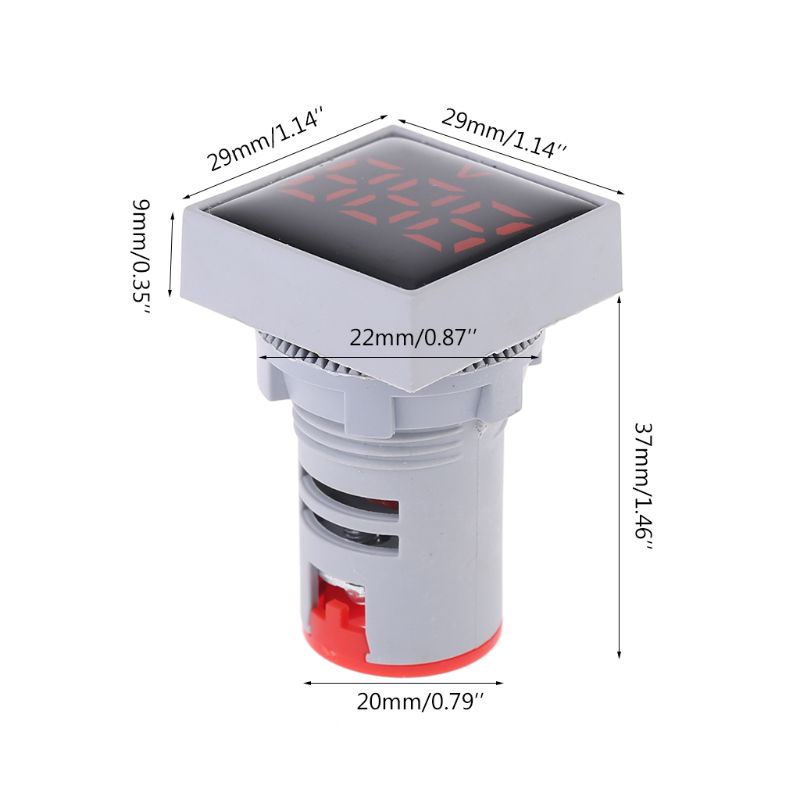 Btsg Square Voltmeter AC 20-500V Volt Meter Panel LED Digital Lampu Indikator Tegangan