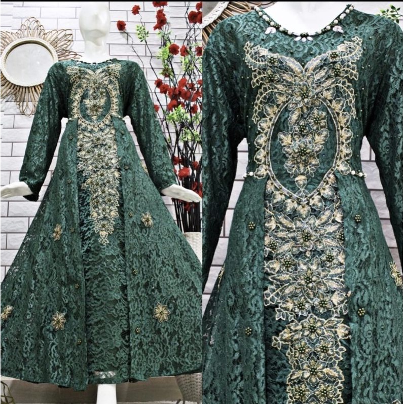 GAMIS BROKAT BORDIR / GAMIS /BAJU GAMIS / BAJU GAMIS TERBARU 2021 / GAMIS BRUKAT / GAMIS WANITA/ GAM