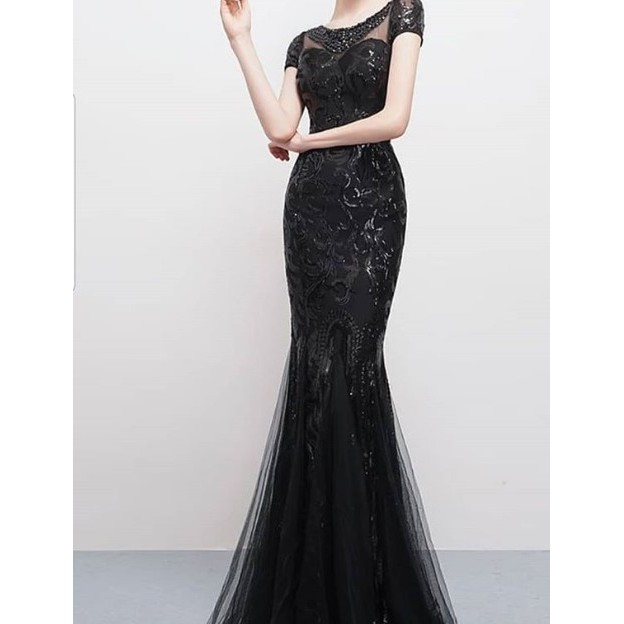 Gaun pengantin Mermaid hitam