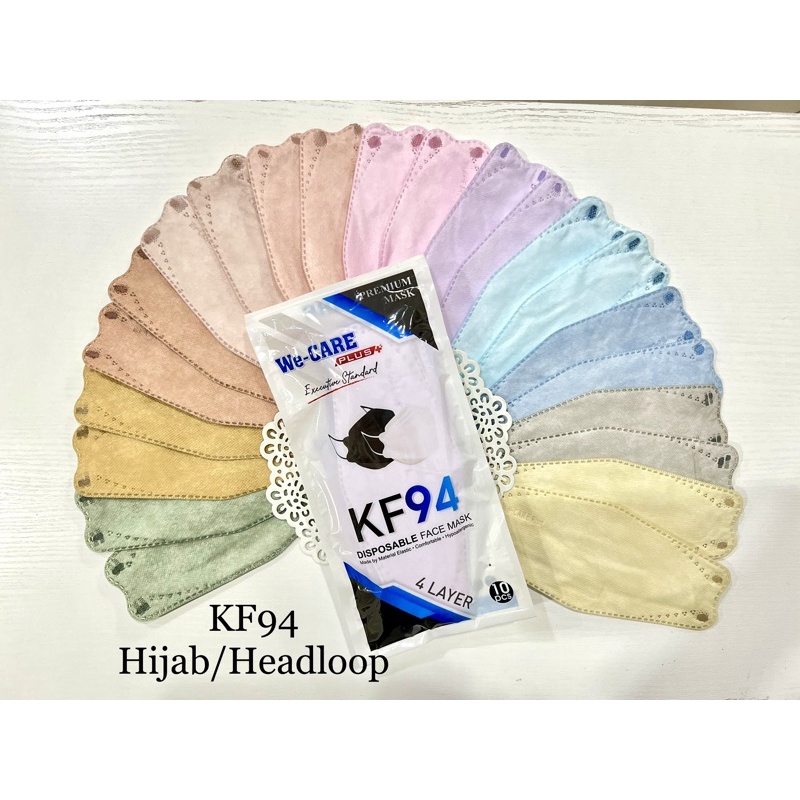 Masker Hijab KF94 WeCare 4PLY Tali Senada izin KEMENKES isi 10pcs Ziplock