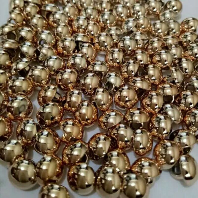 COD Isi 100 pcs Diameter 9 - 18mm - Kancing Baju Jamur Emas Polos Timbul - Kancing Emas