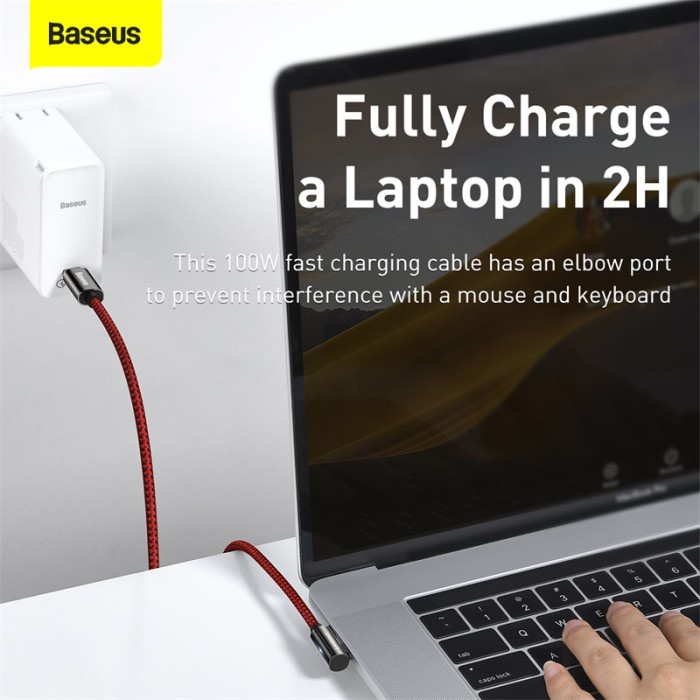 BASEUS Kabel Legend Series Elbow Fast Charging Data Cable Type-C to C 100W - CATCS