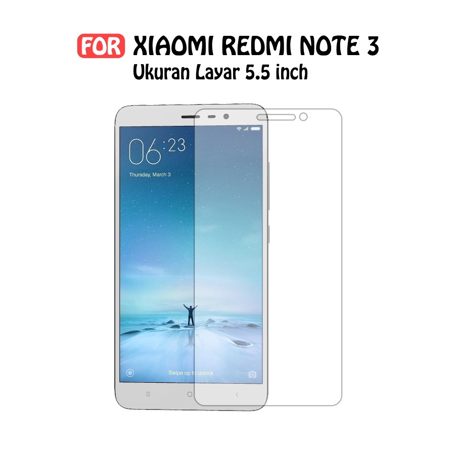 Tempered Glass Redmi Note 3 - Anti Gores Kaca Premium Quality