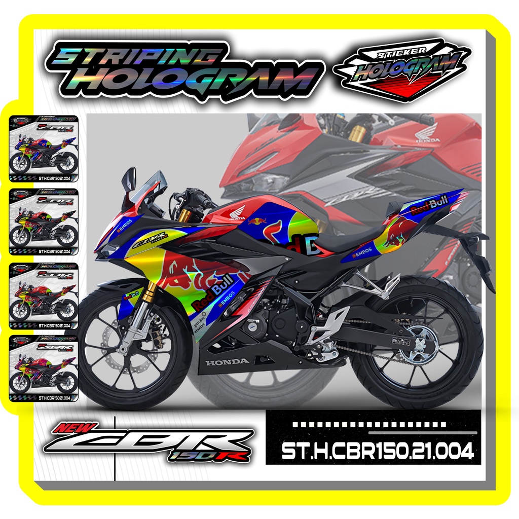 CBR STICKER STRIPING CBR 2021 - STIKER MOTOR CBR 150R 2021 NEW LIST VARIASI HOLOGRAM JP 04 REDBULL