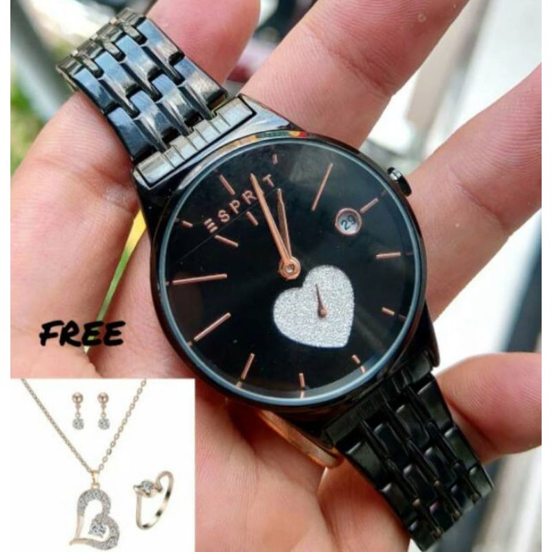 jam tangan terbaru Esprit free gelang + box d.3.3cm. 165rb