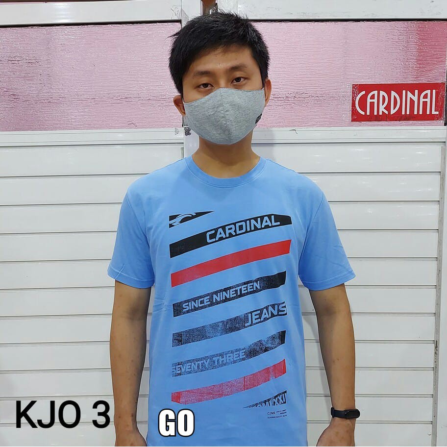 BB KJO3 CARDINAL JEANS KAOS T-Shirt Cowok Baju Cowok Lengan Pendek Bermotif