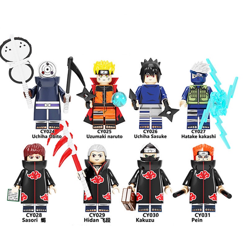 1pc Mainan Balok Bangunan Mini Figure Naruto Uzumaki Naruto Uchiha Kakashi Bahan ABS Untuk Hadiah