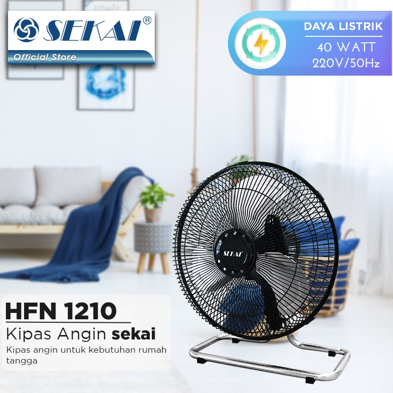 Sekai Kipas Angin Portable Besi Meja Dinding Desk Wall Fan 12&quot; 2In1 HFN 1210