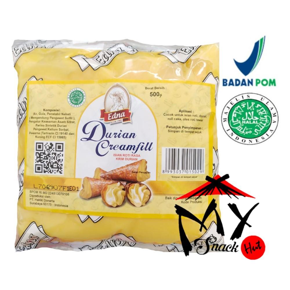 

EDNA CREAMFILL DURIAN 500GR - ISIAN ROTI RASA DUREN - SELAI KRIM DONAT BOBOLONE - FLA VLA HALAL MUI Berkualitas