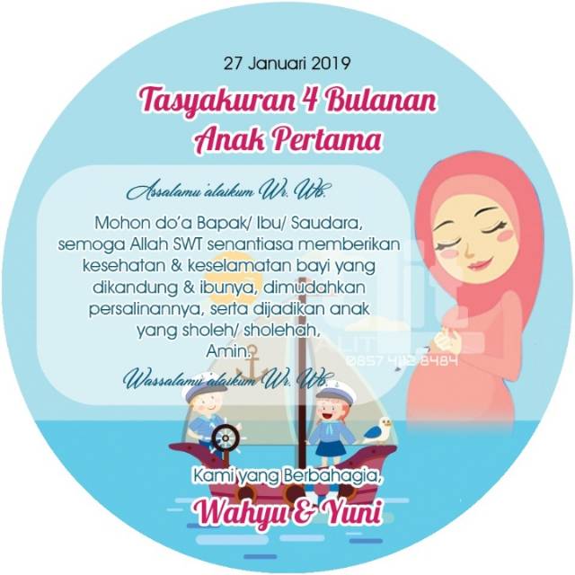 

Sticker label 4 bulanan anak karakter pelaut uk 10 cm