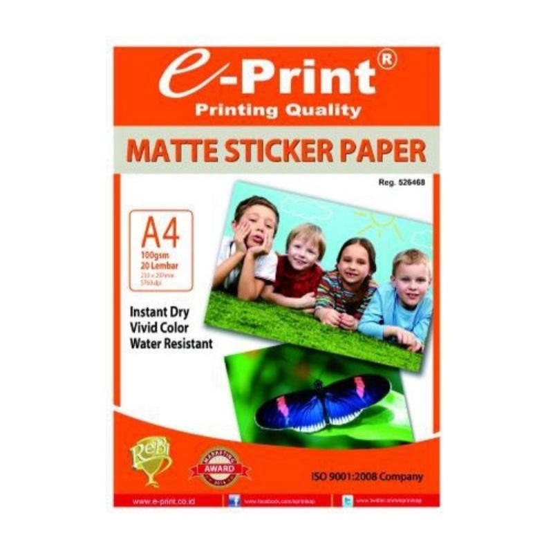 Jual A4 MATTE STICKER PAPER 100gsm EPrint Shopee Indonesia