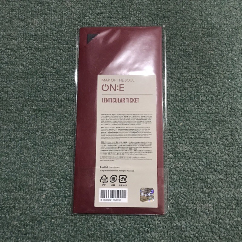 [booked] LENTICULAR TICKET MOTS ON:E BTS