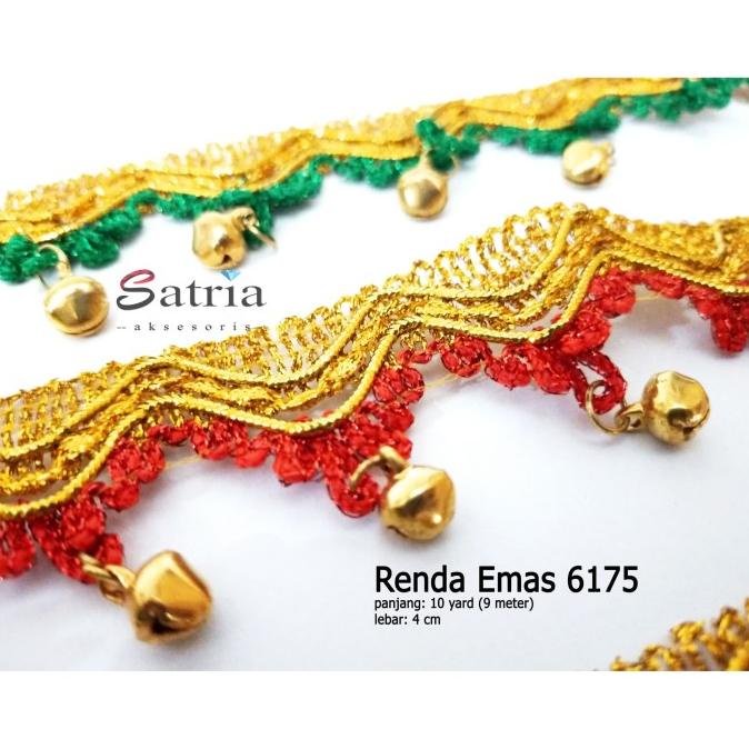 :::::::] Renda Emas / Lace / Renda Emas 6175 lebar 3,5 cm panjang ( 9 meter)