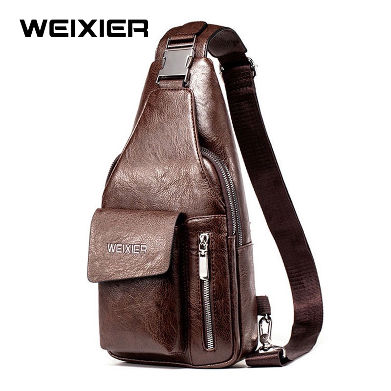 WEIXIER 9525 Tas Selempang Pria Kulit Shoulder Bag Premium WK-SBY