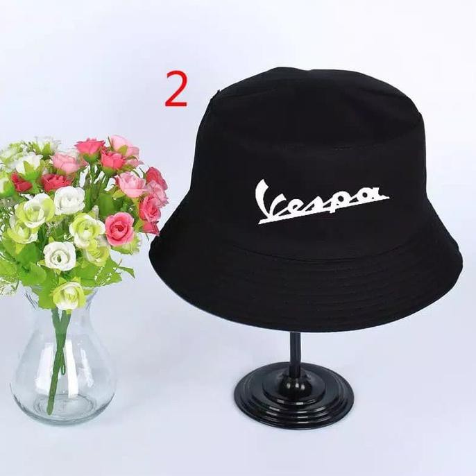 Versi Anak Dewasa Topi Bucket Hat Polos Custom Vespa Indonesia Pria Wanita Motor Scooter Pria Wanita