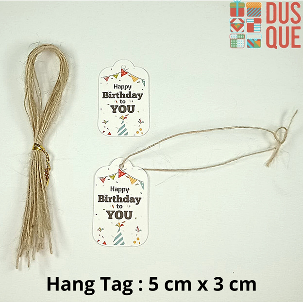 

(10 PCS HANG TAG DAN 10 TALI RAMI) HANG TAG HAPPY BIRTHDAY TO YOU IVORY