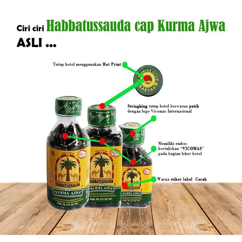 Best Price!! Habbatussauda Cap Kurma Ajwa [Gratis Bubble] Suplemen Kesehatan Tubuh