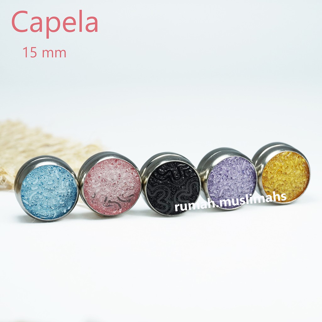 Jepit jilbab bros magnet hijab turki CAPELA 15mm magnetic brooch pin magnet turkey penjepit kerudung