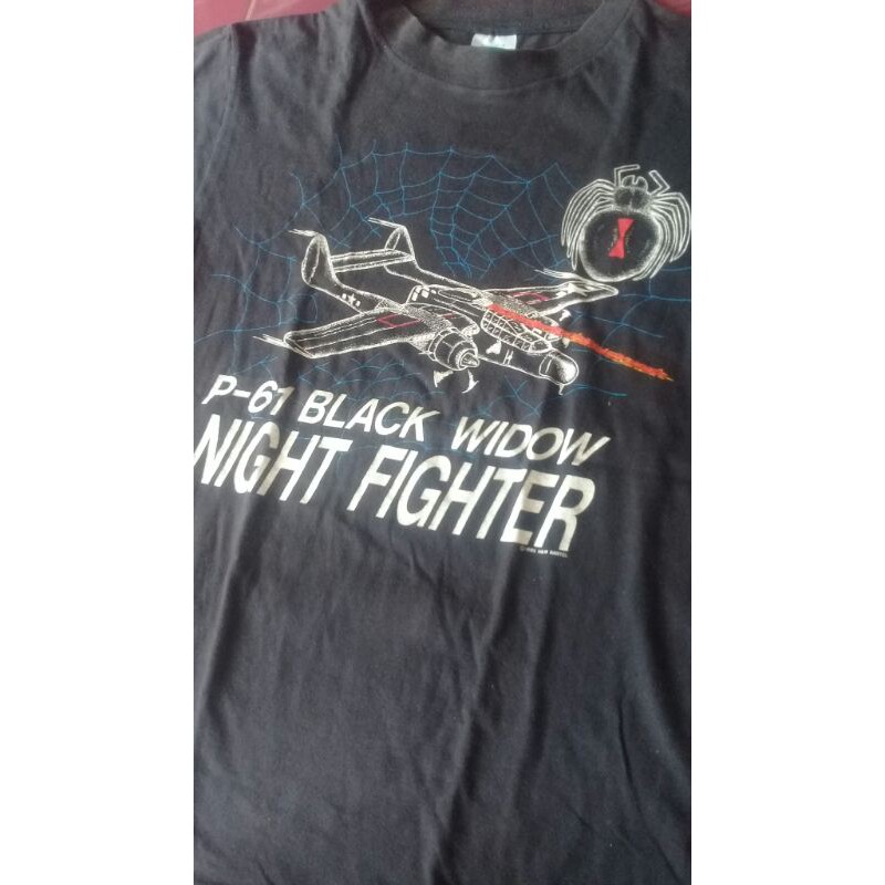kaos vintage Black widow single stitch military