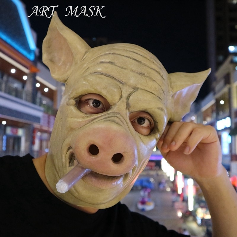 Topeng bos babi h1z1 pig latex mask Halloween