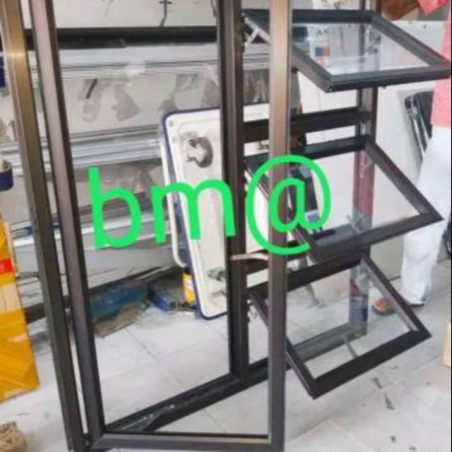 Jendela aluminium 90x120 gandeng