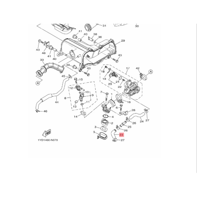 SELANG HAWA UDARA ISC TB THROTTLEBODY INTAKE INTEK MIO J SOUL GT FINO FI XRIDE 115 ORI 54P-E3892-00