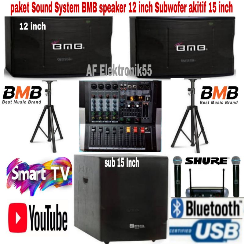 Paket Sound System BMB Speaker BMB 12 Inch - Sub 15 Inch Garansi Resmi BMB