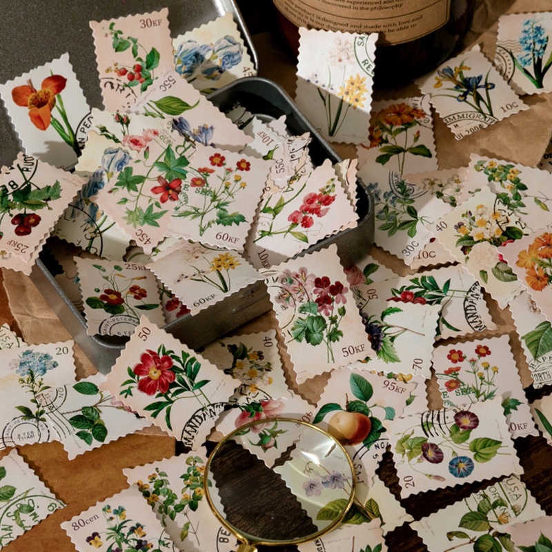 

STIKER STAMP FLOWER VINTAGE