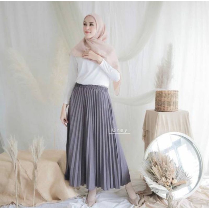 Rok Plisket Premium Dewasa Tebal Bahan Hyget Premium