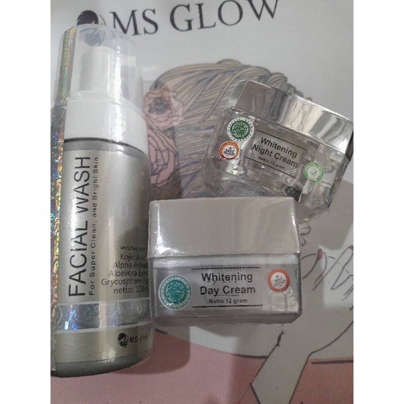 MS GLOW PAKET WAJAH ISI 3 ( tanpa toner )